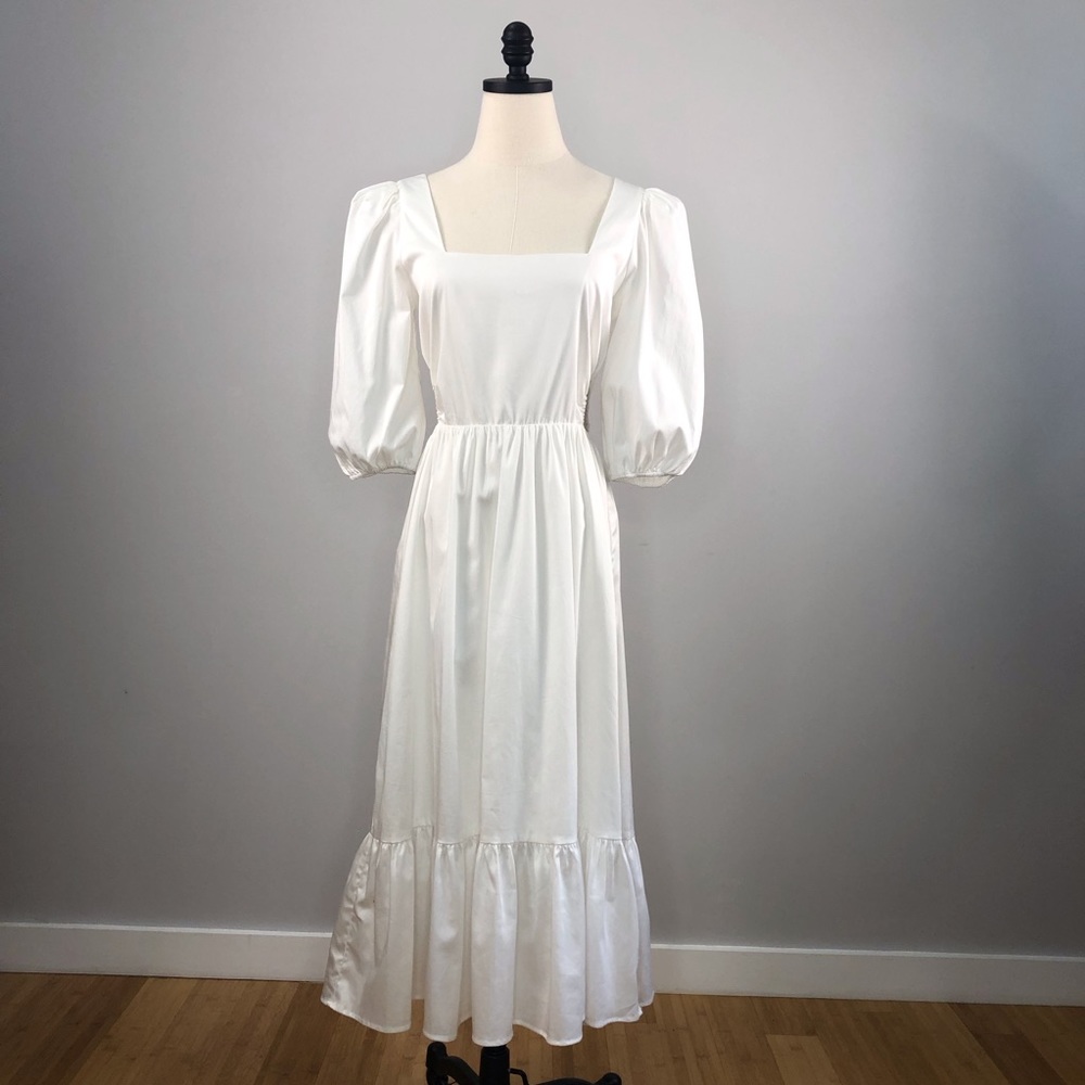 White Wayf cut out prairie dress size small NWT